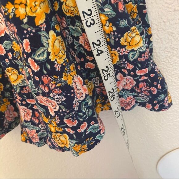 Old Navy micro floral print cotton rayon girls jumpsuit romper shorts L 10-12 - Picture 6 of 11